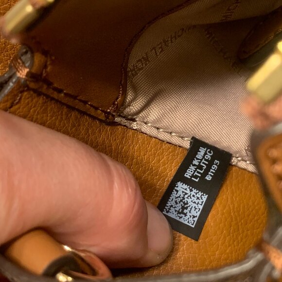 Michael Korse Reed Large Leather Belted Satchel Crossbody Brown - Picture 10 of 16